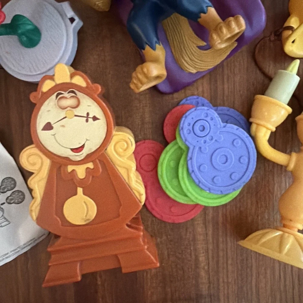 Disney Beauty And The Beast Happy Meal Toys Cogsworth Beast Lumiere Belle Gaston